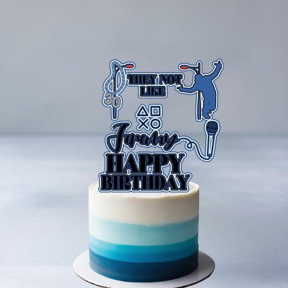 Custom 3D "They Not Like Name" Birthday Cake Topper - Hip Hop Rap Theme Party Decor, Personalized Birthday Cake Decoration