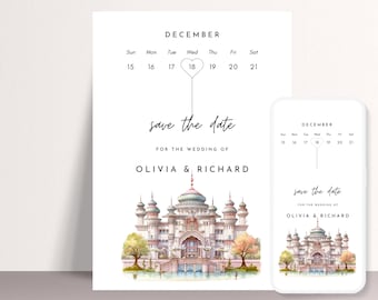Fairytale Castle Wedding Printable Save The Date Invitation, Princess Wedding Invitation Template, Happily Ever After Editable Party Invite