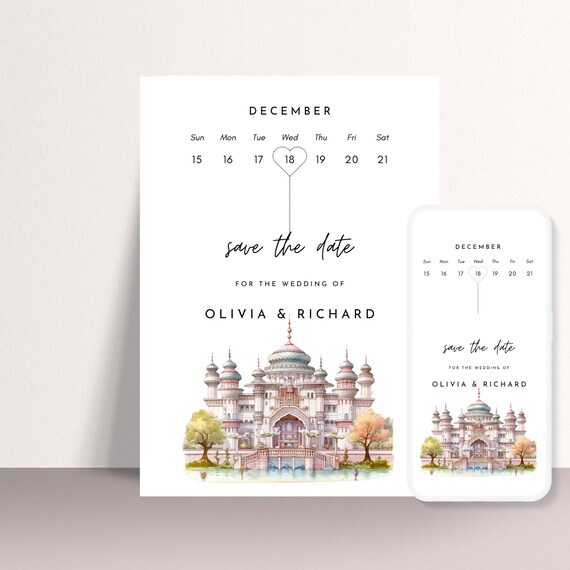 Fairytale Castle Wedding Printable Save The Date Invitation, Princess Wedding Invitation Template, Happily Ever After Editable Party Invite