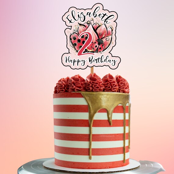 Ladybug Birthday Cake Topper, Ladybug Birthday Toppers, Lady Bug Printable Favor, Our Little Bug Editable, Print and Digital LDYB