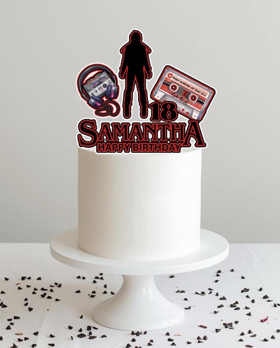 Retro 80s Birthday Cake Topper, Walkman Headphones Theme, Personalized Name & Age, Empowering Birthday Decor