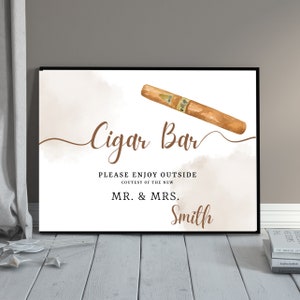 Printable Cigar Bar Sign, Editable Cigar Lounge Signs, Custom Wedding ...