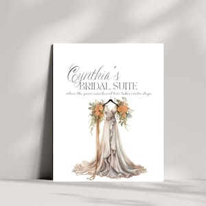 Benutzerdefiniertes Brautsuiten-Willkommensschild | Elegantes Braut, Brautjungfern, Trauzeugin Zeichen | Personalisierte Hochzeitssuitendekor | Hochzeit Dekor