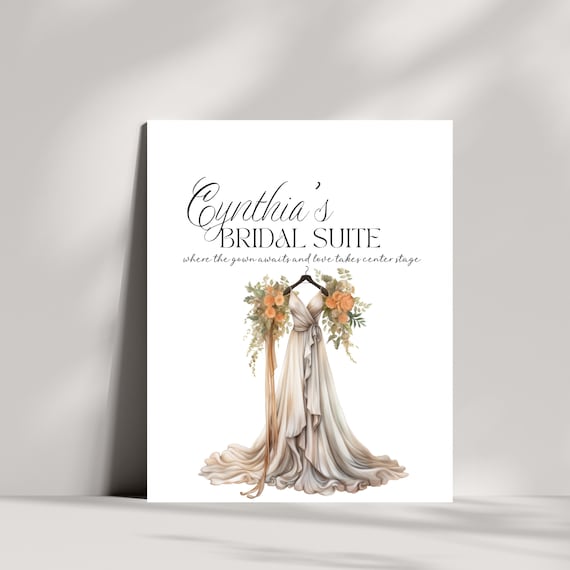 Custom Bridal Suite Welcome Sign | Elegant Bride, Bridesmaids, Maid of Honor Sign | Personalized Wedding Suite Decor | Wedding Day Decor