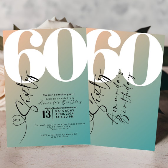 Editable Modern Milestone Birthday Invitation - Any Age! Surprise Party Invite - Adult Birthday Invitations - Customizable Template