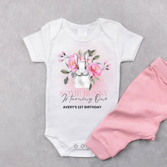 Birthday Bunny Shirt, First Birthday Custom Onesie, Floral Easter Party Tee, Custom Birthday Sweatshirt, Print and Digital, #EBB