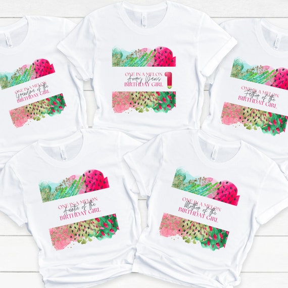 Watermelon Birthday Shirt, Watermelon Party Tshirt Template, Custom Melon Sweatshirt, One in a Melon Shirts, Print and Digital, #MBP