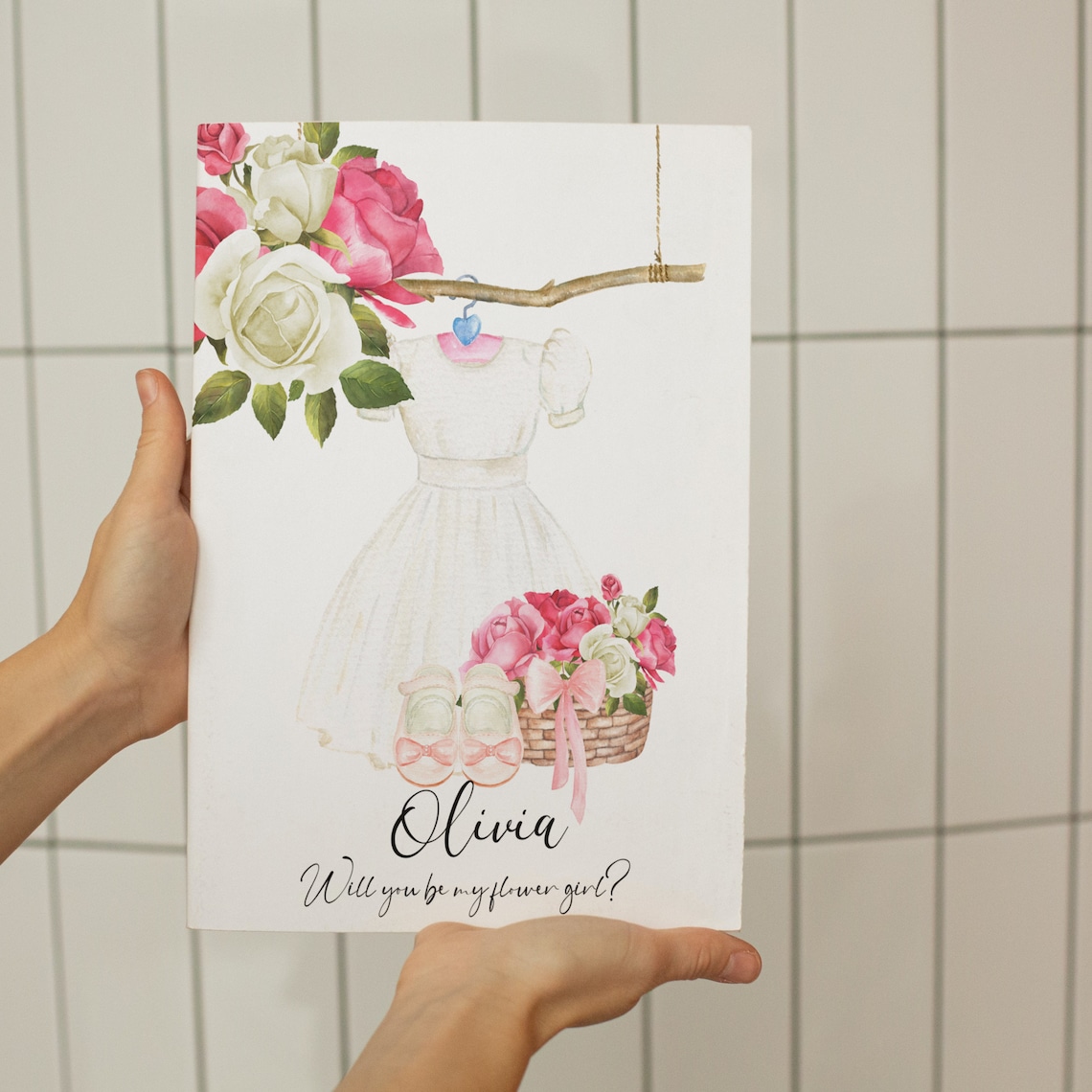 Flower Girl Proposal Sign Template Will You Be My Flower Etsy