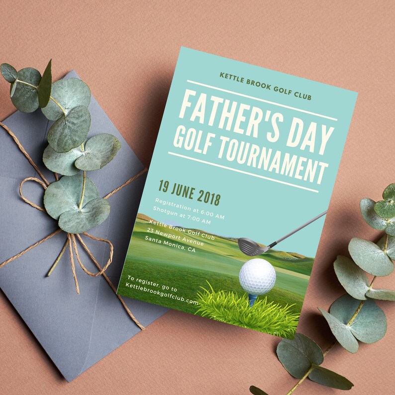 Father's Day Golf Tournament Invitation Golf Theme Etsy