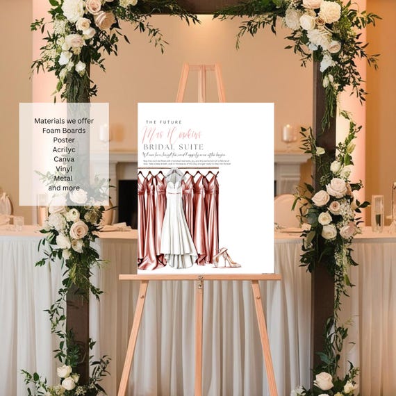 Bridal Suite Welcome Sign | Bridesmaid and Maid of Honor Sign | Dessert Rose Dress Theme | Wedding Morning Decor | Getting Ready Room Sign
