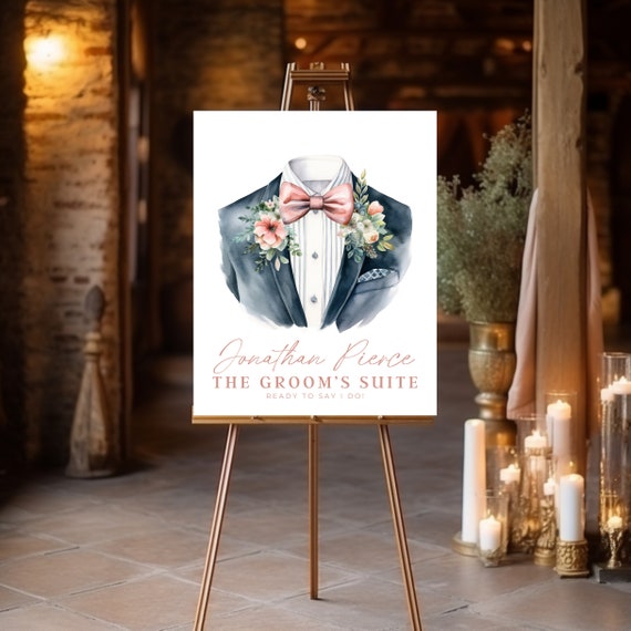 Editable Custom Groom Suite Poster Template | Wedding Dressing Room Sign | Instant Download Gift