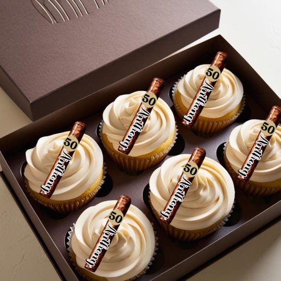Editable Cigar Birthday Cake Topper - Personalized Name & Age Edible Whiskey Drink Topper for Men’s Party