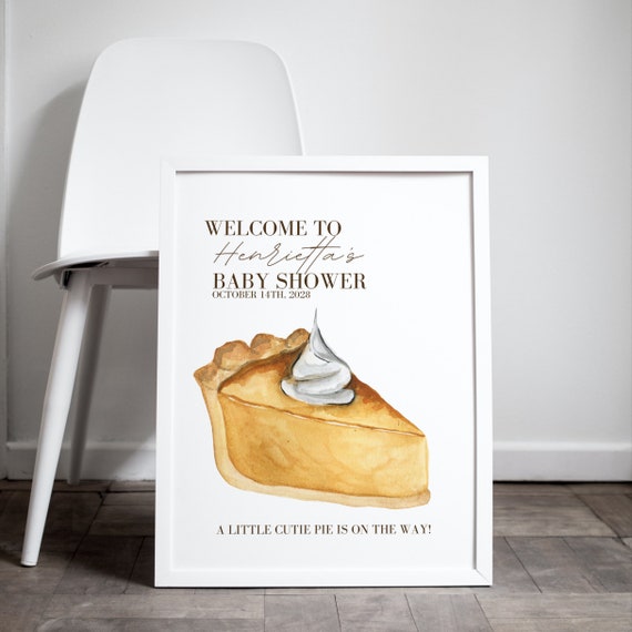 Cutie Pie Baby Shower Welcome Sign, Baby Shower Welcome Shower, Autumn Fall Shower, Editable, Gender Neutral Sign, Cutie Pie Shower Decor