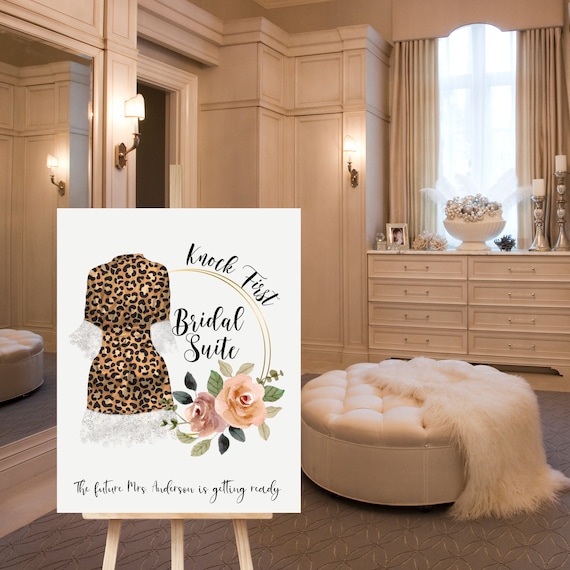 Bridal Suite Knock First Wedding Sign, The Bride is Getting Ready Banner, Brides Dressing Room Signs, Personalized Banners, #WBS