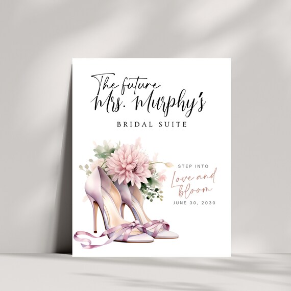 Editable Pink Floral Bridal Shower Welcome Sign Template - Elegant Floral Design - Bride-to-Be Party Décor - Step into Love and Bloom