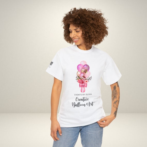 Balloon Artist Tshirt, Balloon Buniess Shirt, Personalized Event Decorator Shirt, Custom Balloons Business Tee, QR Business Shirts #BAB