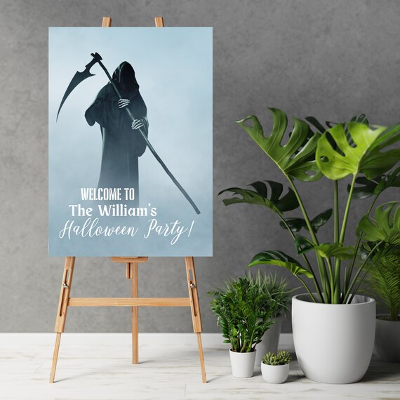 Spooky Halloween Welcome Sign, Editable Gothic Party Signs, Horror Banner,  Scary Printable Banners for a Hauntingly Stylish Celebration