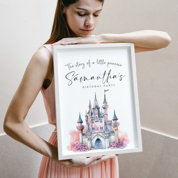 Editable Princess Castle Birthday Welcome Sign Template | Customizable Fairy Tale Party Décor | DIY Printable Signs Decor, Any Age Banner