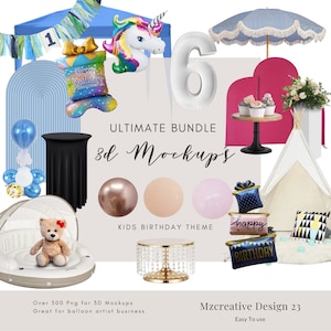 Balloon Artist Backdrop Bundle, 300+ Transparent PNG, 3D Scene Creator for Balloon Business,  Ultimate Balloon Business Mockup Creator #BAB