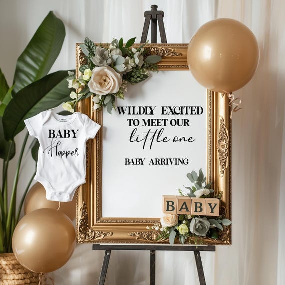 Safari Pregnancy Announcement Digital | Jungle Baby Reveal for Social Media | Editable Baby Shower Photo Announcement