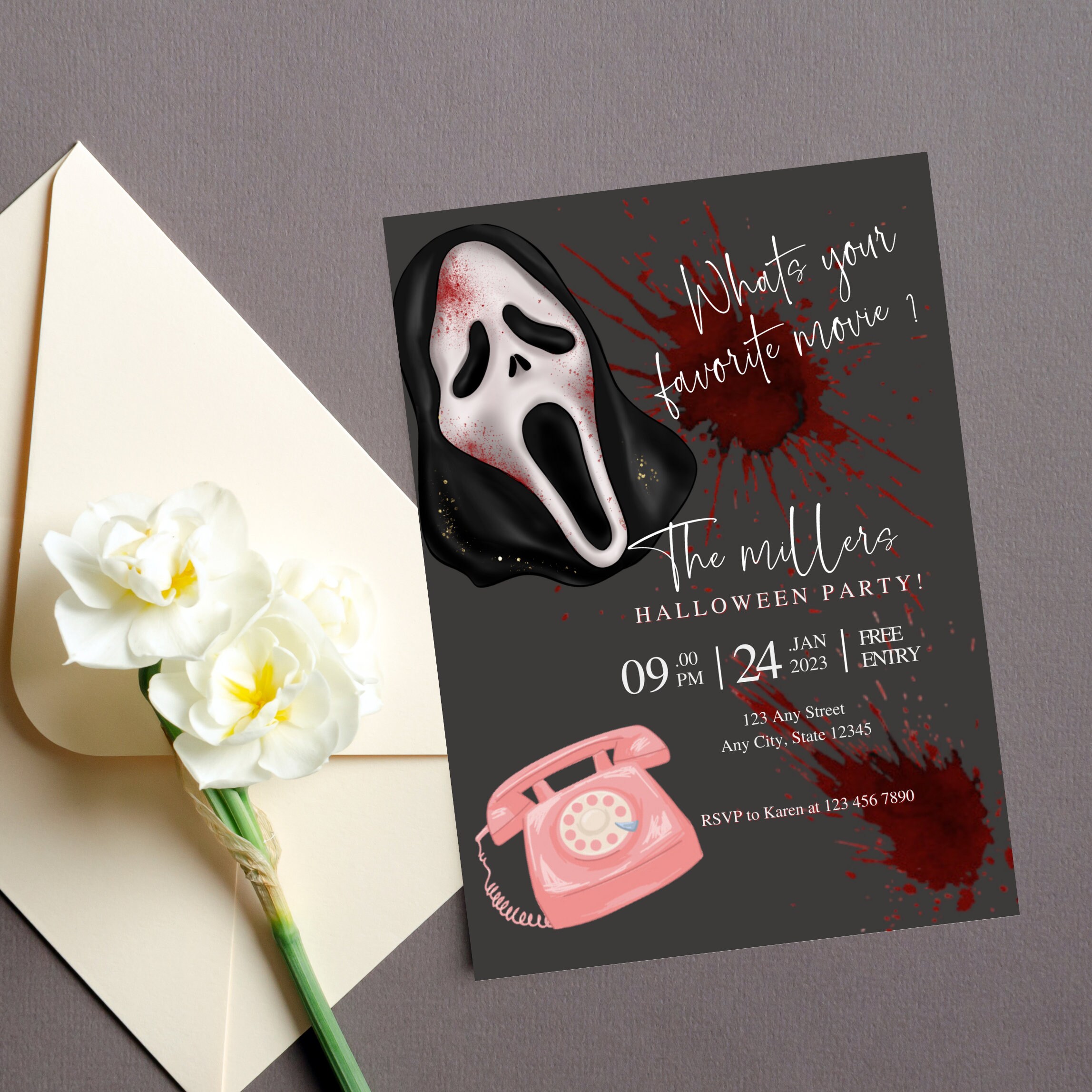Halloween Party Invitation Template, Horror Printable Invitations ...