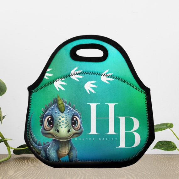 Personalized Insulated Lunch Bag for Kids, Dinosaur Theme, Back to School Lunch Tote, Custom Name Bag, #LNCH