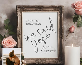 Customizable Engagement Announcement | Digital Wedding Invite | We Said Yes Social Media Template | Classy Editable Wedding Announcement"