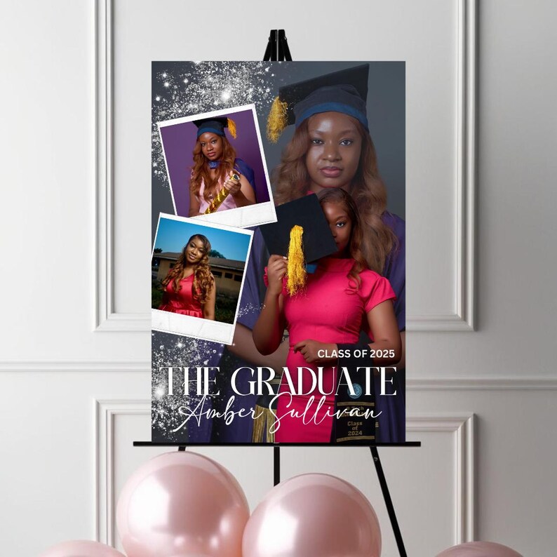 Graduation Amber Custom Graduation Welcome Sign With Photo, Foam Board or Acrylic Sign ...