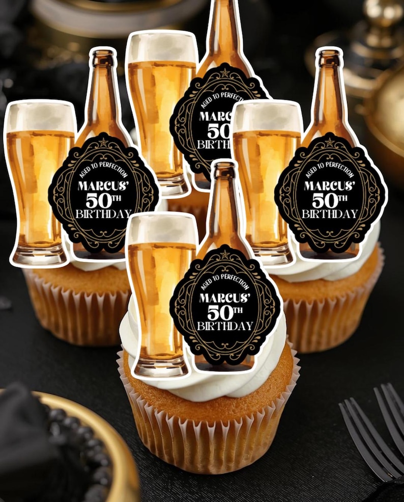Custom Beer Birthday Cake Topper Edible Image – Personalized Beer ...