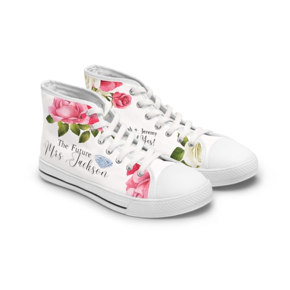 Bridal Personalized Sneakers, Future MRS Sneaker, Future Bride Shoes, Floral Bridal Shoe, Wedding Floral Gift, Custom Gifts  #BFS