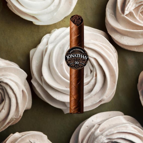 Edible Cigar Cupcake Topper for Men's Birthday Party | Personalized Cake Decorations for Whiskey & Cigar Theme | Groomsmen, Bachelor Party