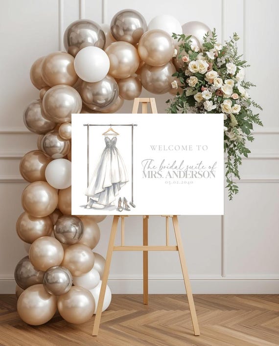 Bridal Suite Welcome Sign for Bride & Bridesmaids | Wedding Getting Ready Sign | Bridal Party Room Decor