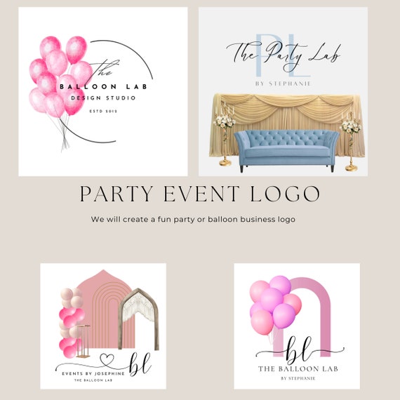 Balloon Artist Business Logo, Custom 3D Scene Logo for Balloon Business,  Party Event Business Logo, Custom Logo Design #BAB