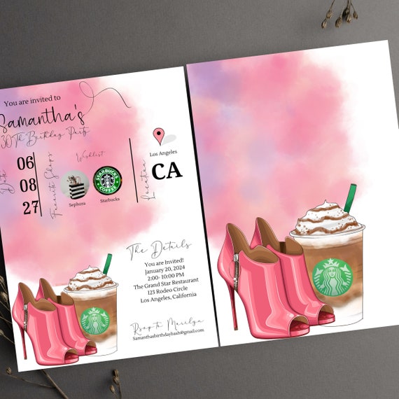 Ladies Birthday Coffee Lover Invitation, Printable Weekend Birthday Invite, Girls Night Out Bday Invitations, #GWO