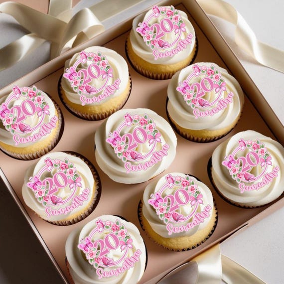 Edible Butterfly Floral Cake Topper - Butterfly Cupcake Toppers, Birthday Party Cake Decor, Floral Bridal Shower Cake Decorations