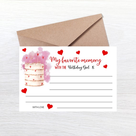 Valentine Birthday Favorite Memory Game Template, Valentines Cake Hearts Games, Printable Memory Card, Print and Digital, #VAL