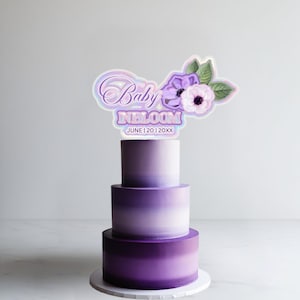 Baby in Bloom 3D Cake Topper - Floral Baby Shower Cake Decor, Boho Baby Shower Centerpiece, Custom Baby Girl Cake Topper, Spring Baby Shower