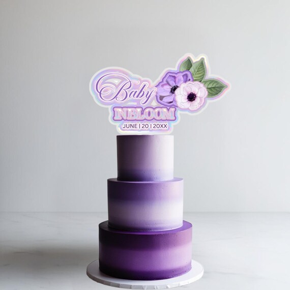 Baby in Bloom 3D Cake Topper - Floral Baby Shower Cake Decor, Boho Baby Shower Centerpiece, Custom Baby Girl Cake Topper, Spring Baby Shower