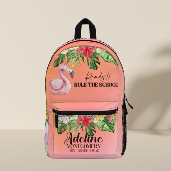 Buy Personalized Flamingo Backpack for Kids Custom Name Tropical Floral School Bag Girls Back to School Bookbag Gift Online in India Etsy