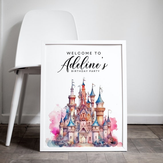 Editable Princess Birthday Welcome Sign Template - Printable & Customizable - Birthday Party Decor - DIY Princess Party Decor
