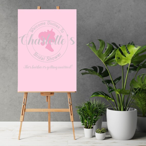 Pink Doll Bridal Shower Welcome Sign, Dolly Party Banner, Editable Bachelorette Welcome Sign, Bridal Printable Signs, Instant Download, BRB