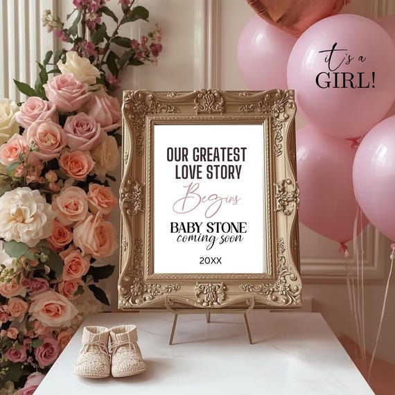 Digital Pregnancy Announcement | Valentine Baby Announcement | Social Media Texting Announcement | Editable Photo Template