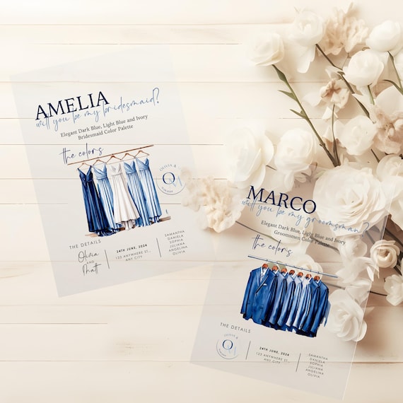 Bridesmaid Proposal Clear Invitation | Groomsmen Proposal Acrylic Invitation | Custom Wedding Party Proposal | Personalized Proposal Cards