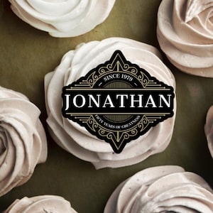 Essbare Whisky Etikett Cupcake Topper | Im Alter zur Perfektion Kuchen Dekor | Meilenstein Geburtstagsstecker für Herren | Kundenspezifische Whisky-Themed Party