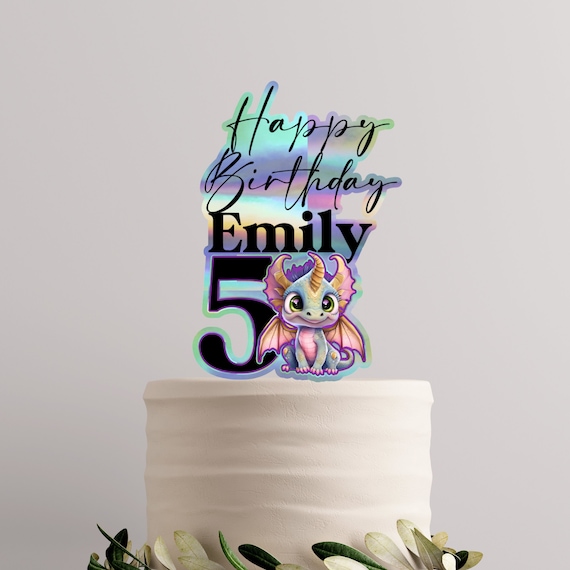 Custom Handmade Personalized 3D Dragon Cake Topper for Birthday Parties - Unique Decor, Kids Party Dragon Gift, Customizable Keepsake