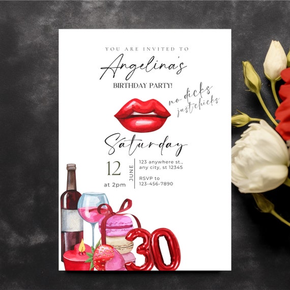 Ladies Night Invitation Template - Girls Night, Galentine's Day, Bachelorette Party, Girls Night In Birthday, Chic Birthday Party Invite