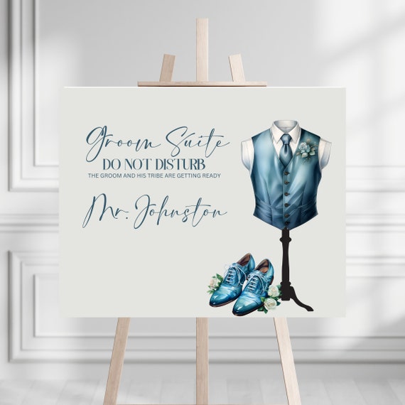 Customizable Groom Suite Sign, The Groom & His Tribe Getting Ready, Dressing Room Banner for Groomsmen - Do Not Disturb Groom Suite Decor