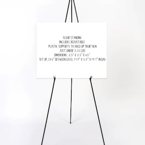 Table Top Black Metal Easel Stand, Wedding Sign Tripod Stand, Collapsible Sign Holder, Number Display Floor Stand