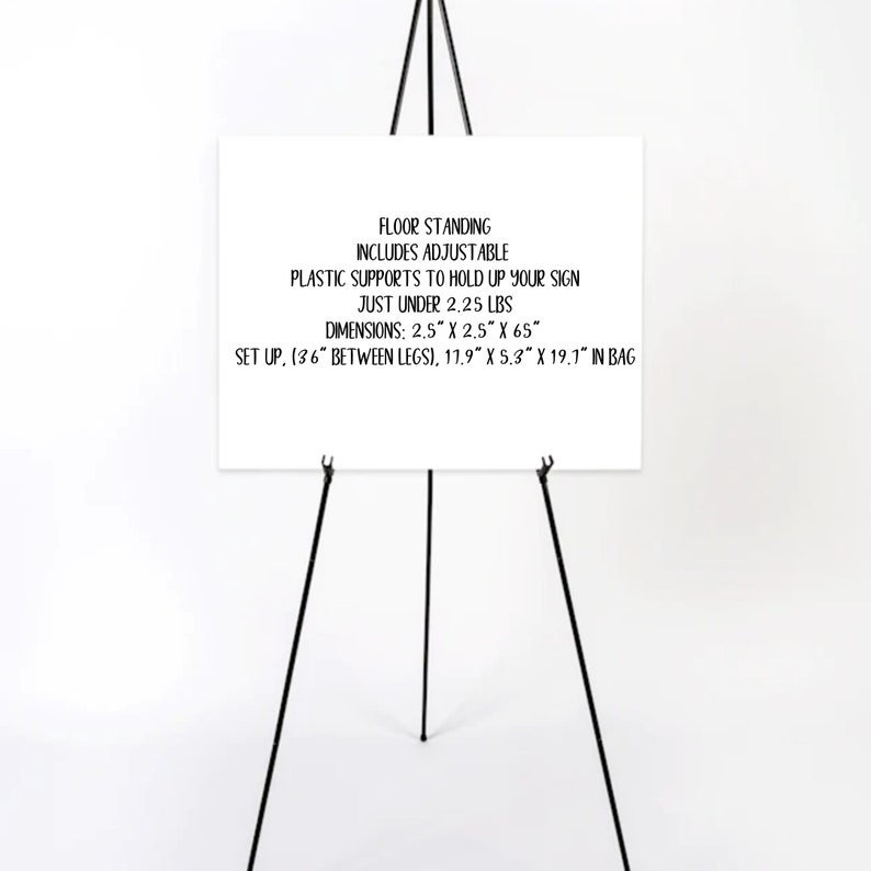 Table Top Black Metal Easel Stand Wedding Sign Tripod Stand Etsy