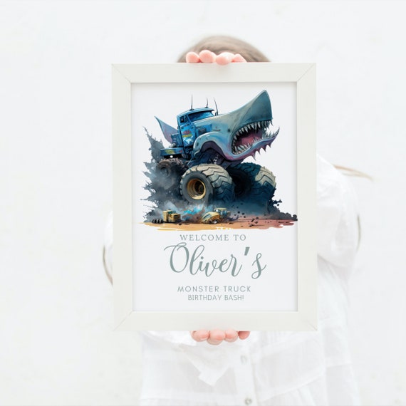 Monster Truck Birthday Welcome Sign Template, Race Car First Birthday Decor, Monster Jam Birthday, Birthday Printable Signs